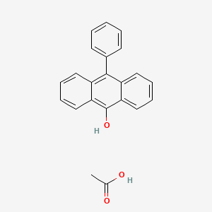 molecular formula C22H18O3 B14703659 Acetic acid;10-phenylanthracen-9-ol CAS No. 17803-81-5