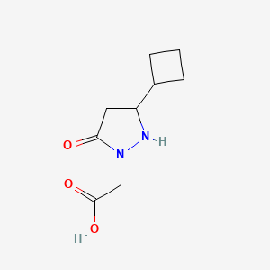 molecular formula C9H12N2O3 B1470388 2-(3-cyclobutyl-5-hydroxy-1H-pyrazol-1-yl)acetic acid CAS No. 2092289-00-2