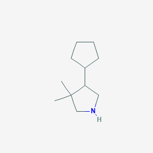 molecular formula C11H21N B1470405 4-Cyclopentyl-3,3-dimethylpyrrolidine CAS No. 1783664-28-7