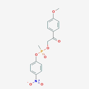 molecular formula C16H16NO7P B14704057 p-Methoxyphenacyl p-nitrophenyl methylphosphonate CAS No. 21070-22-4