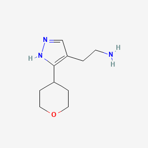2-(5-(tetrahydro-2H-pyran-4-yl)-1H-pyrazol-4-yl)ethan-1-amine