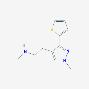 N-methyl-2-(1-methyl-3-(thiophen-2-yl)-1H-pyrazol-4-yl)ethan-1-amine