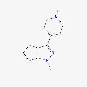 molecular formula C12H19N3 B1470427 1-Methyl-3-(piperidin-4-yl)-1,4,5,6-tetrahydrocyclopenta[c]pyrazole CAS No. 1783543-64-5