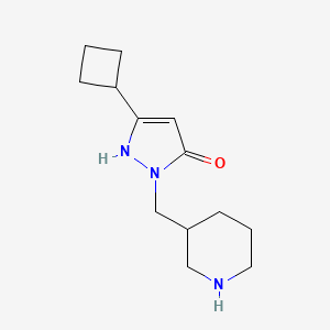 molecular formula C13H21N3O B1470429 3-cyclobutyl-1-(piperidin-3-ylmethyl)-1H-pyrazol-5-ol CAS No. 2098136-53-7