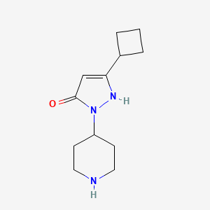 molecular formula C12H19N3O B1470431 3-cyclobutyl-1-(piperidin-4-yl)-1H-pyrazol-5-ol CAS No. 2098089-87-1