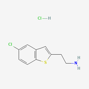 molecular formula C10H11Cl2NS B14704415 Benzo(b)thiophene-2-ethylamine, 5-chloro-, hydrochloride CAS No. 23799-79-3