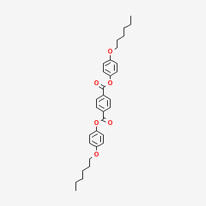 molecular formula C32H38O6 B14704528 Bis[4-(hexyloxy)phenyl] benzene-1,4-dicarboxylate CAS No. 24707-02-6
