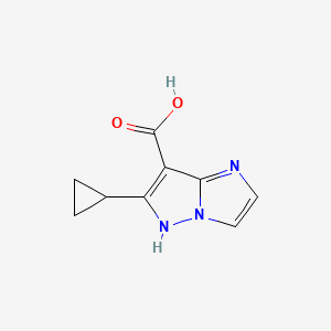molecular formula C9H9N3O2 B1470465 6-cyclopropyl-1H-imidazo[1,2-b]pyrazole-7-carboxylic acid CAS No. 1785134-13-5