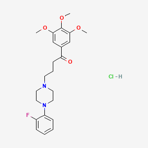 molecular formula C23H30ClFN2O4 B14704678 Butyrophenone, 4-(4-(o-fluorophenyl)-1-piperazinyl)-3',4',5'-trimethoxy-, monohydrochloride CAS No. 23771-07-5