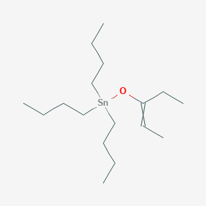 molecular formula C17H36OSn B14704685 Tributyl[(pent-2-en-3-yl)oxy]stannane CAS No. 17795-74-3