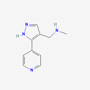 molecular formula C10H12N4 B1470489 N-methyl-1-(3-(pyridin-4-yl)-1H-pyrazol-4-yl)methanamine CAS No. 1499905-98-4