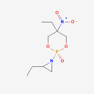 molecular formula C9H17N2O5P B14704976 2-Ethyl-1-(5-ethyl-5-nitro-2-oxido-1,3,2-dioxaphosphinan-2-yl)aziridine CAS No. 20934-11-6