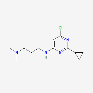 molecular formula C12H19ClN4 B1470501 N1-(6-chloro-2-cyclopropylpyrimidin-4-yl)-N3,N3-dimethylpropane-1,3-diamine CAS No. 1494559-16-8