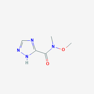 molecular formula C5H8N4O2 B1470516 N-methoxy-N-methyl-1H-1,2,4-triazole-5-carboxamide CAS No. 1526590-31-7