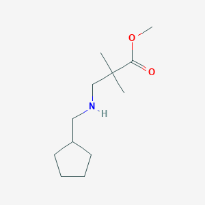 molecular formula C12H23NO2 B1470519 Methyl 3-[(cyclopentylmethyl)amino]-2,2-dimethylpropanoate CAS No. 1536707-61-5