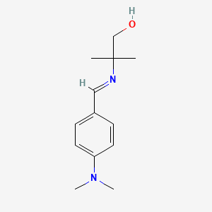 molecular formula C13H20N2O B14705215 2-[(E)-{[4-(Dimethylamino)phenyl]methylidene}amino]-2-methylpropan-1-ol CAS No. 25466-48-2