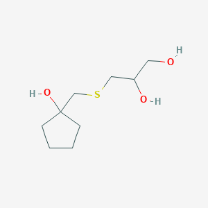molecular formula C9H18O3S B1470522 3-{[(1-Hydroxycyclopentyl)methyl]sulfanyl}propane-1,2-diol CAS No. 1509555-84-3