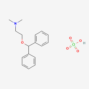 molecular formula C17H22ClNO5 B14705488 2-benzhydryloxy-N,N-dimethylethanamine;perchloric acid CAS No. 17626-30-1