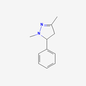 molecular formula C11H14N2 B14705758 Pyrazole, 4,5-dihydro-1,3-dimethyl-5-phenyl- 