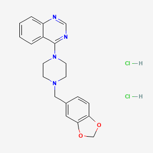 molecular formula C20H22Cl2N4O2 B14705771 Quinazoline, 4-(4-piperonyl-1-piperazinyl)-, dihydrochloride, hydrate CAS No. 21280-07-9