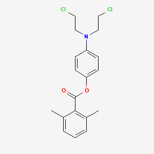 molecular formula C19H21Cl2NO2 B14705866 p-(Bis(2-chloroethyl)amino)phenol 2,6-dimethylbenzoate CAS No. 21667-01-6
