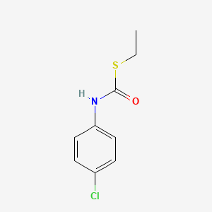 molecular formula C9H10ClNOS B14705980 Carbamothioic acid, (4-chlorophenyl)-, S-ethyl ester CAS No. 25092-90-4