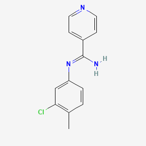 molecular formula C13H12ClN3 B14706026 N'-(3-chloro-4-methylphenyl)pyridine-4-carboximidamide CAS No. 23564-67-2