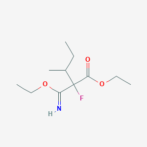 molecular formula C11H20FNO3 B14706104 ethyl 2-(C-ethoxycarbonimidoyl)-2-fluoro-3-methylpentanoate CAS No. 18283-07-3