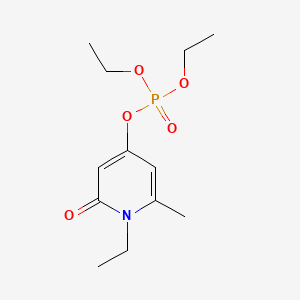 molecular formula C12H20NO5P B14706117 Phosphoric acid, diethyl 1-ethyl-1,2-dihydro-6-methyl-2-oxo-4-pyridinyl ester CAS No. 22787-59-3