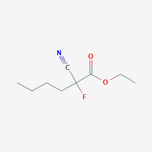 molecular formula C9H14FNO2 B14706157 Ethyl 2-cyano-2-fluorohexanoate CAS No. 18283-14-2
