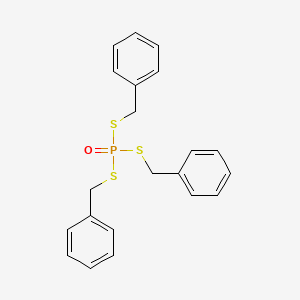 molecular formula C21H21OPS3 B14706202 Phosphorotrithioic acid, S,S,S-tribenzyl ester CAS No. 14974-76-6