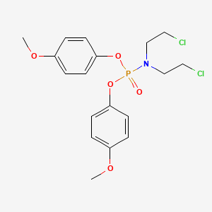 molecular formula C18H22Cl2NO5P B14706217 N,N-Bis(2-chloroethyl)phosphoramidic acid bis(p-methoxyphenyl) ester CAS No. 20464-90-8