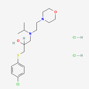 molecular formula C18H31Cl3N2O2S B14706253 1-((p-Chlorophenyl)thio)-3-(isopropyl(2-morpholinoethyl)amino)-2-propanol dihydrochloride CAS No. 22820-25-3