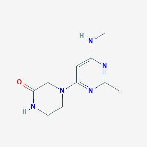 molecular formula C10H15N5O B1470640 4-(2-Methyl-6-(methylamino)pyrimidin-4-yl)piperazin-2-one CAS No. 1540237-43-1