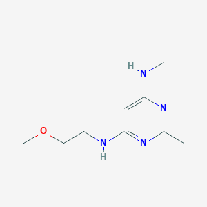 molecular formula C9H16N4O B1470644 N4-(2-methoxyethyl)-N6,2-dimethylpyrimidine-4,6-diamine CAS No. 1521893-92-4