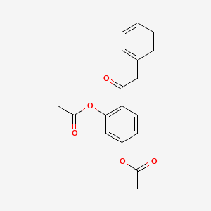 molecular formula C18H16O5 B14706499 Ethanone, 1-[2,4-bis(acetyloxy)phenyl]-2-phenyl- CAS No. 22665-91-4