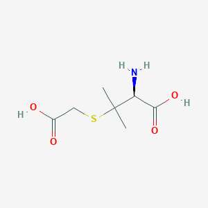 molecular formula C7H13NO4S B14706527 3-[(Carboxymethyl)sulfanyl]-D-valine CAS No. 13400-34-5