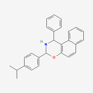 molecular formula C27H25NO B14706655 1-Phenyl-3-[4-(propan-2-yl)phenyl]-2,3-dihydro-1h-naphtho[1,2-e][1,3]oxazine CAS No. 24609-81-2