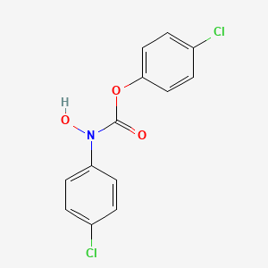 molecular formula C13H9Cl2NO3 B14706661 Carbamic acid, (4-chlorophenyl)hydroxy-, 4-chlorophenyl ester CAS No. 13649-22-4