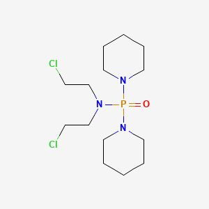 molecular formula C14H28Cl2N3OP B14706687 Phosphinic amide, N,N-bis(2-chloroethyl)-P,P-dipiperidino-(8CI) CAS No. 18228-98-3