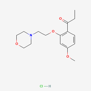molecular formula C16H24ClNO4 B14706707 Propiophenone, 4'-methoxy-2'-(2-morpholinoethoxy)-, hydrochloride CAS No. 20800-05-9