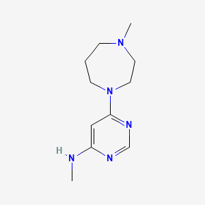molecular formula C11H19N5 B1470686 N-methyl-6-(4-methyl-1,4-diazepan-1-yl)pyrimidin-4-amine CAS No. 1539490-06-6