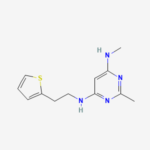molecular formula C12H16N4S B1470689 N4,2-dimethyl-N6-(2-(thiophen-2-yl)ethyl)pyrimidine-4,6-diamine CAS No. 1534481-52-1