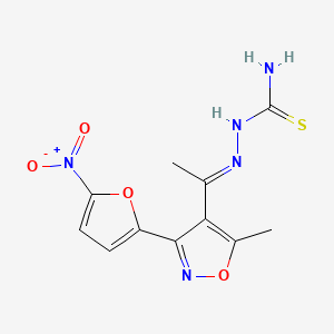 molecular formula C11H11N5O4S B14706941 Methyl 5-methyl-3-(5-nitro-2-furyl)-4-isoxazolyl ketone thiosemicarbazone CAS No. 15154-25-3
