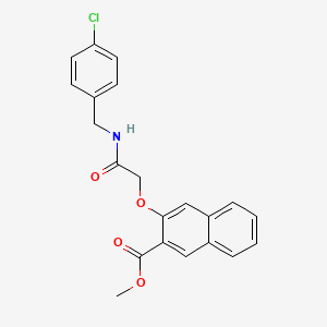 molecular formula C21H18ClNO4 B14706953 Methyl 3-{2-[(4-chlorobenzyl)amino]-2-oxoethoxy}naphthalene-2-carboxylate CAS No. 24727-45-5