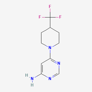 molecular formula C10H13F3N4 B1470703 6-(4-(Trifluoromethyl)piperidin-1-yl)pyrimidin-4-amine CAS No. 1500043-84-4