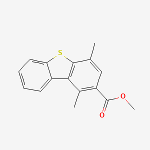 molecular formula C16H14O2S B14707042 Methyl 1,4-dimethyldibenzothiophene-2-carboxylate CAS No. 21339-70-8