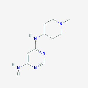 molecular formula C10H17N5 B1470707 N4-(1-methylpiperidin-4-yl)pyrimidine-4,6-diamine CAS No. 1517135-54-4