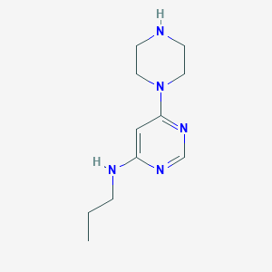 molecular formula C11H19N5 B1470710 6-(piperazin-1-yl)-N-propylpyrimidin-4-amine CAS No. 1531891-77-6