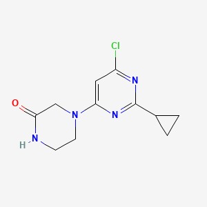 molecular formula C11H13ClN4O B1470711 4-(6-Chloro-2-cyclopropylpyrimidin-4-yl)piperazin-2-one CAS No. 1501813-68-8
